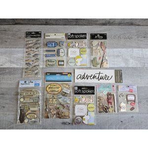 Sticker Lot - Hunting Fishing Dad Scrapbooking 3D Stickers Jolee's RARE #23